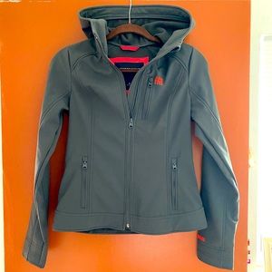 Abercrombie & Fitch Waterproof Gray/Pink Hooded Jacket